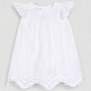 Pippa and Julie White Embroidered Baby Girl Eyelet Dress 24 Months